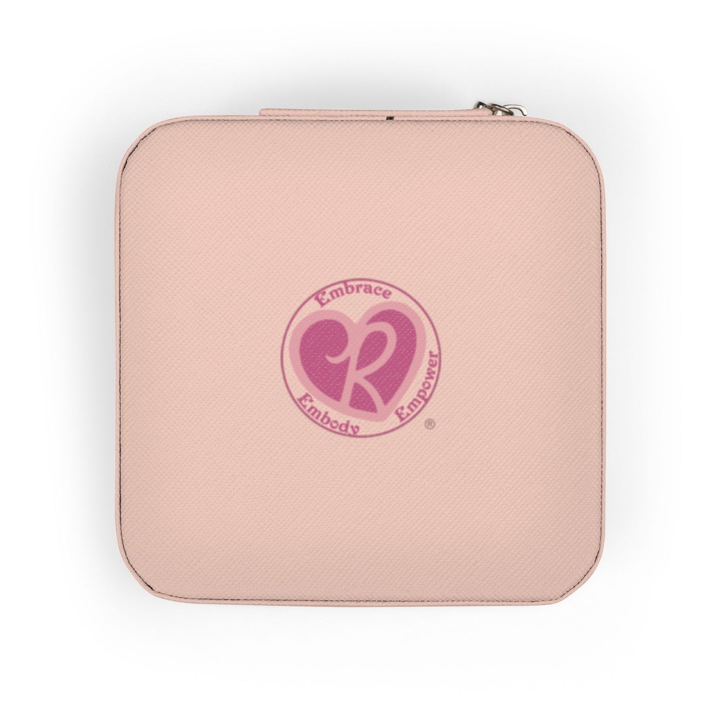 Compact Jewelry Travel Case — Portable Pink Organizer with Ring & Earring Slots