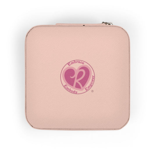Compact Jewelry Travel Case — Portable Pink Organizer with Ring & Earring Slots