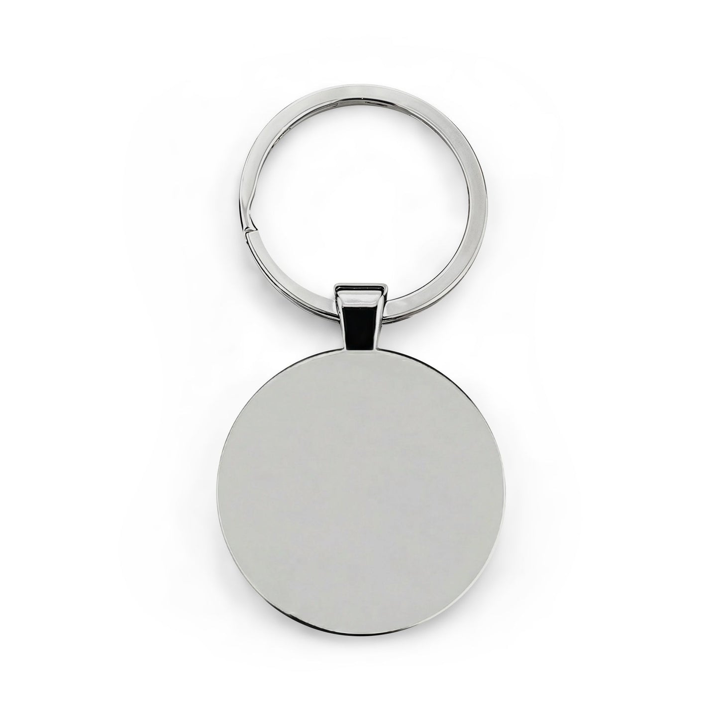 Engraved Round Stainless Steel Keychain — Personalized Classic Metal Keyring